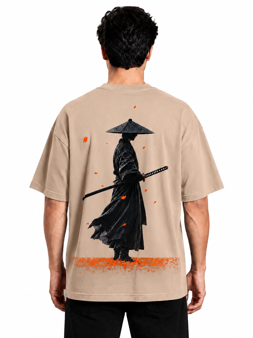 Hangul Drip Printed Round Neck Oversize Pre-customized Tshirt for Men