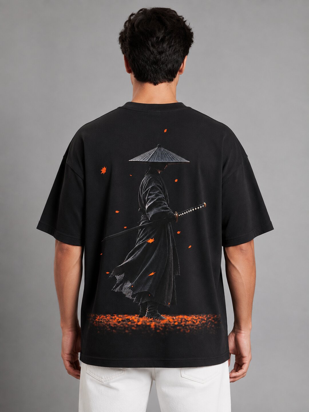 Hangul Drip Printed Round Neck Oversize Pre-customized Tshirt for Men