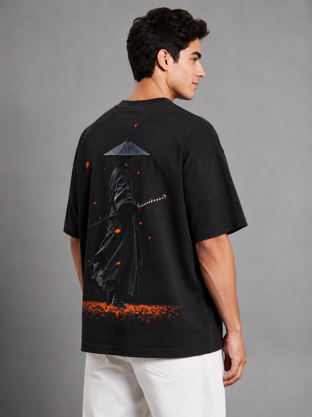 Hangul Drip Printed Round Neck Oversize Pre-customized Tshirt for Men