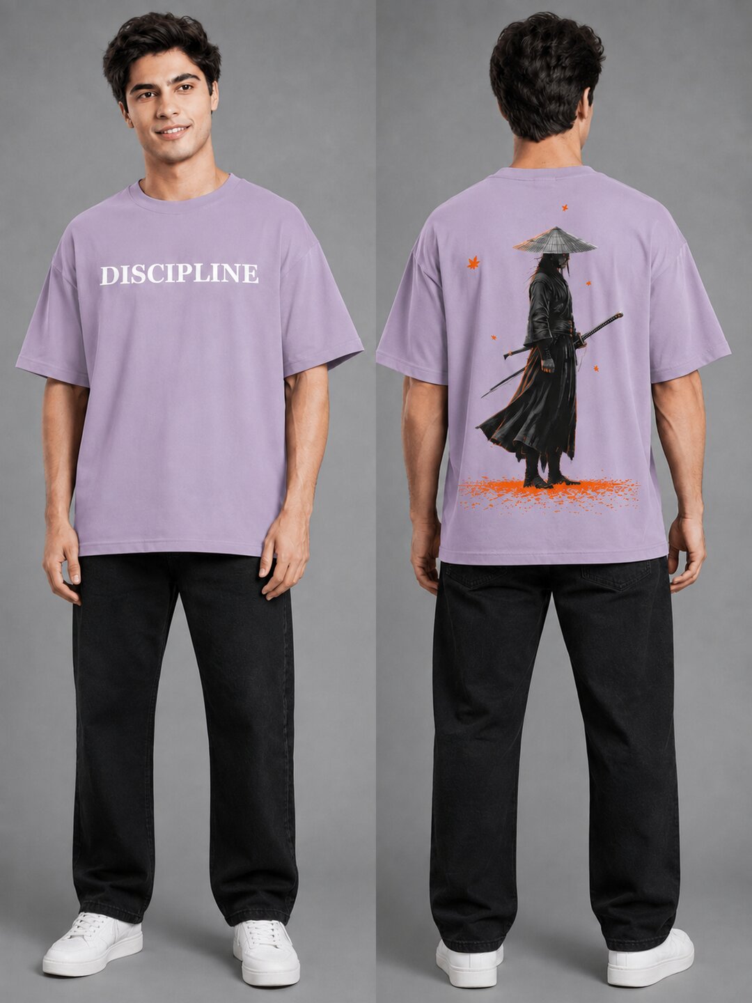 Hangul Drip Printed Round Neck Oversize Pre-customized Tshirt for Men