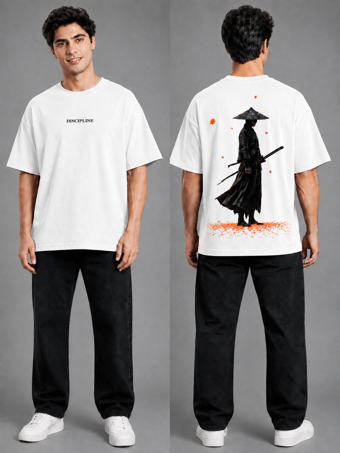 Hangul Drip Printed Round Neck Oversize Pre-customized Tshirt for Men