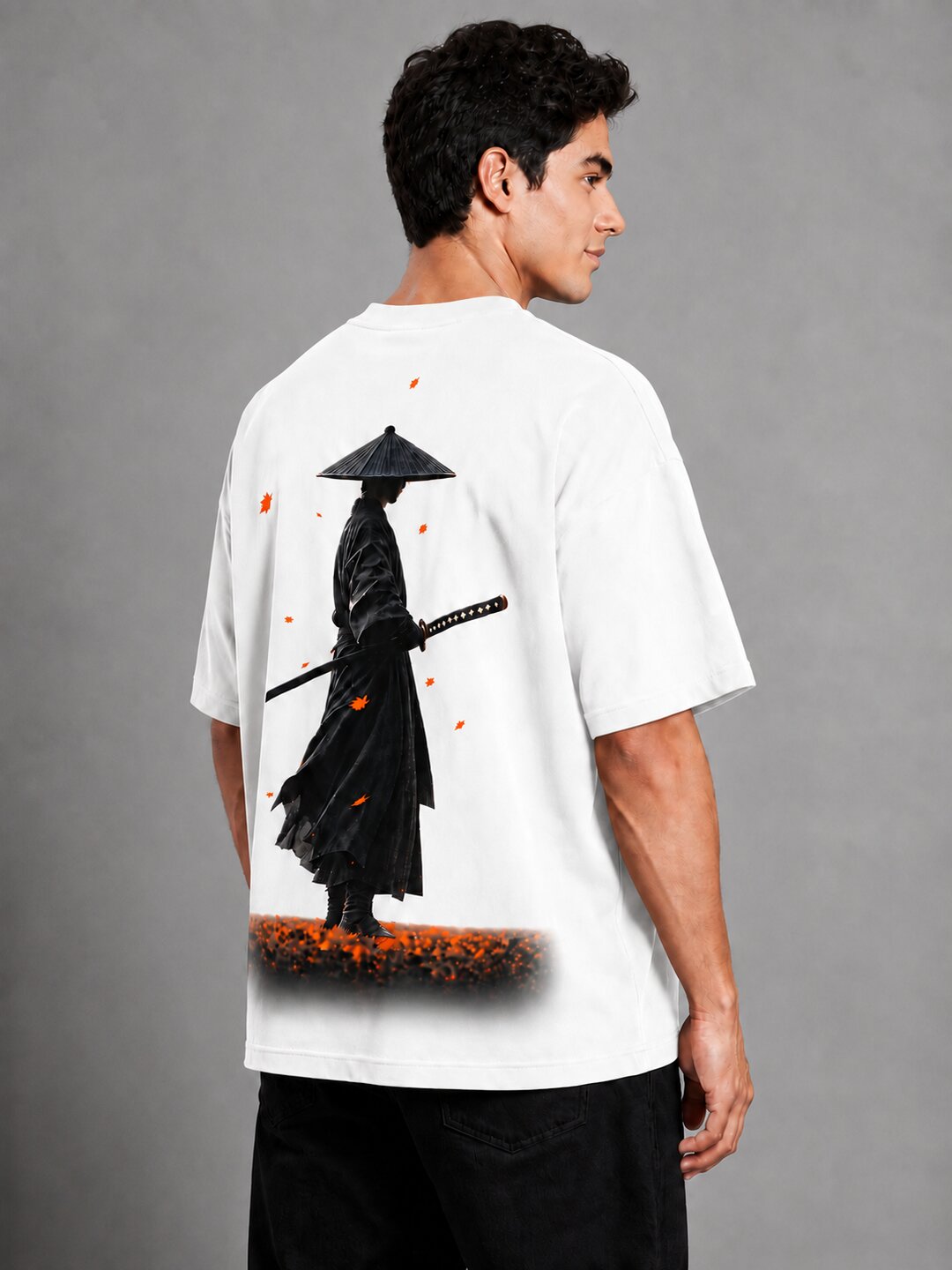 Hangul Drip Printed Round Neck Oversize Pre-customized Tshirt for Men