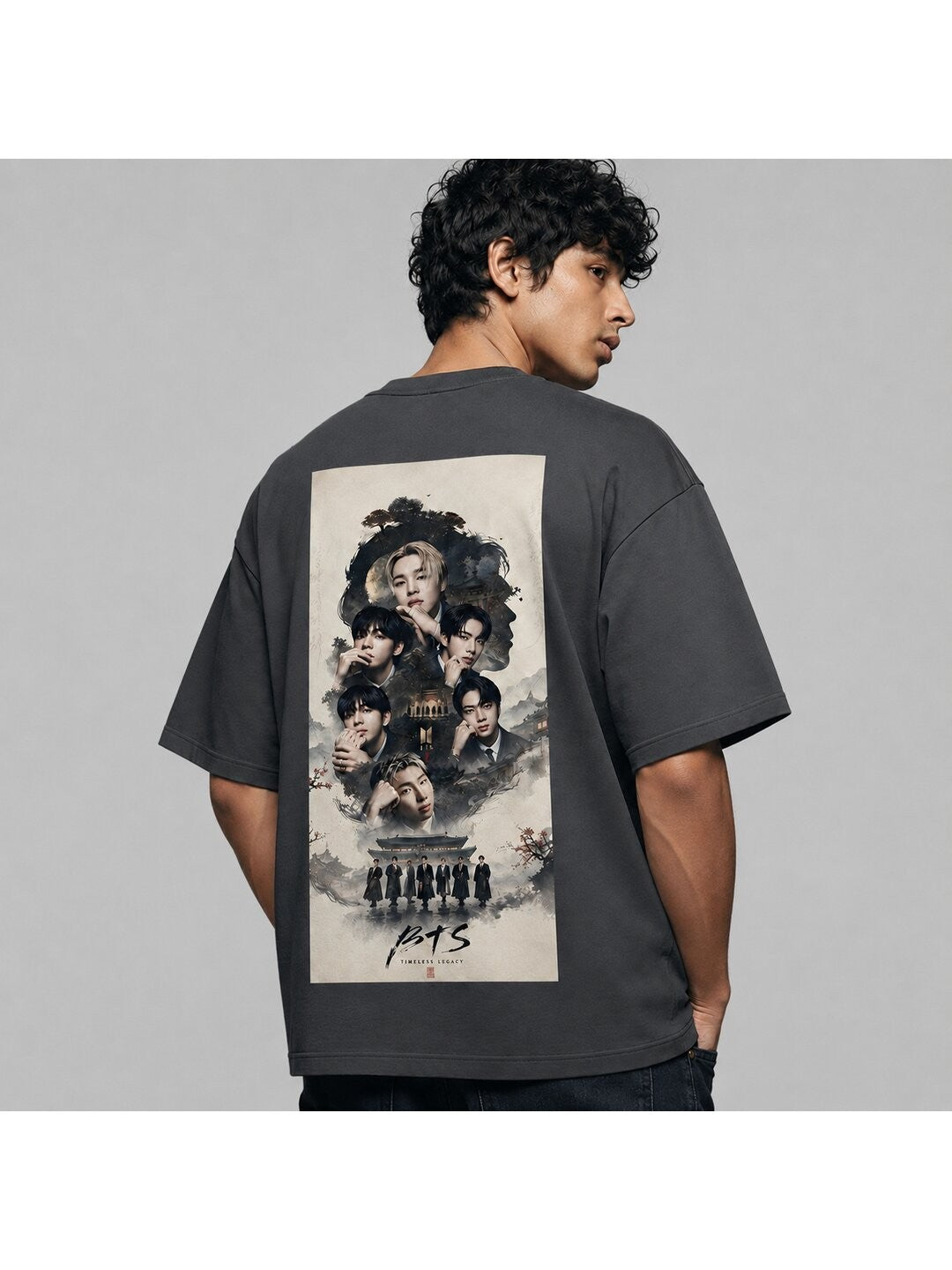 K-Culture Printed Round Neck Oversize Pre-customized Tshirt for Men