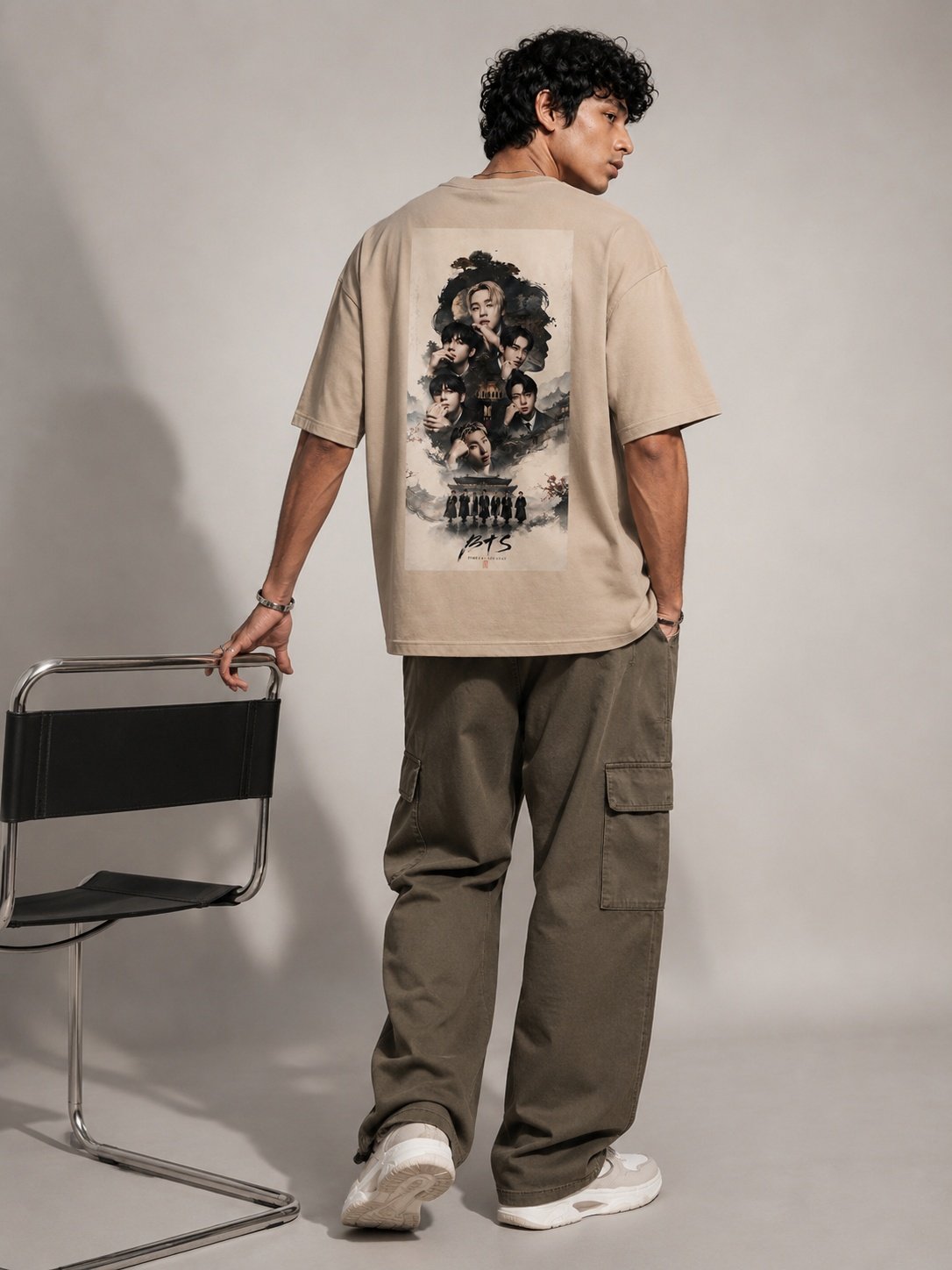K-Culture Printed Round Neck Oversize Pre-customized Tshirt for Men