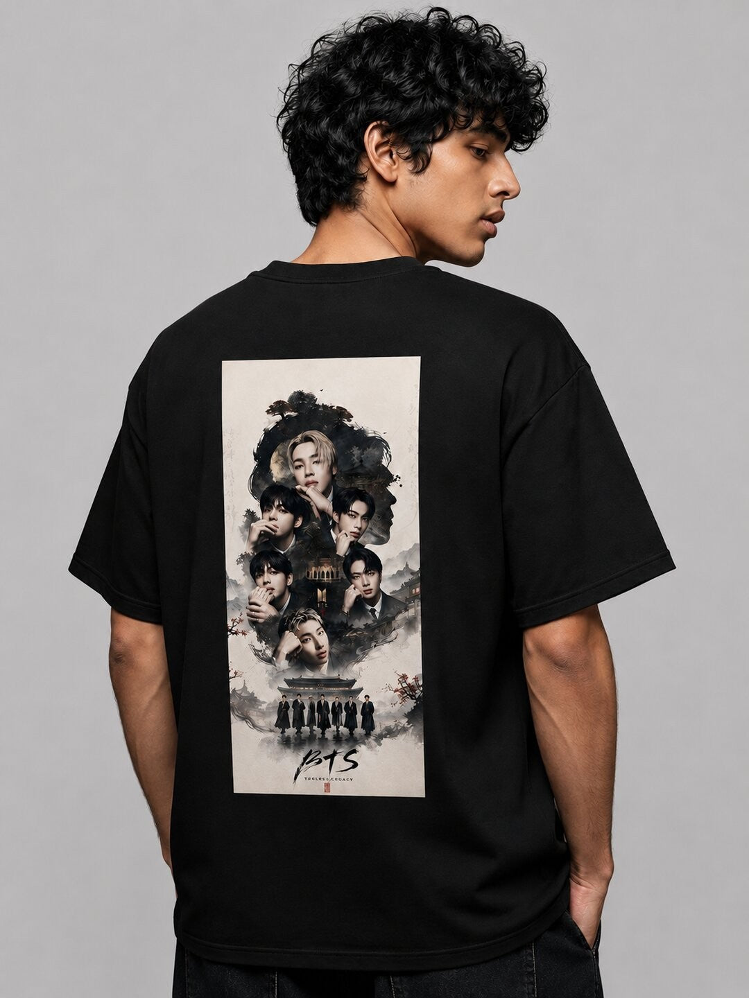 K-Culture Printed Round Neck Oversize Pre-customized Tshirt for Men