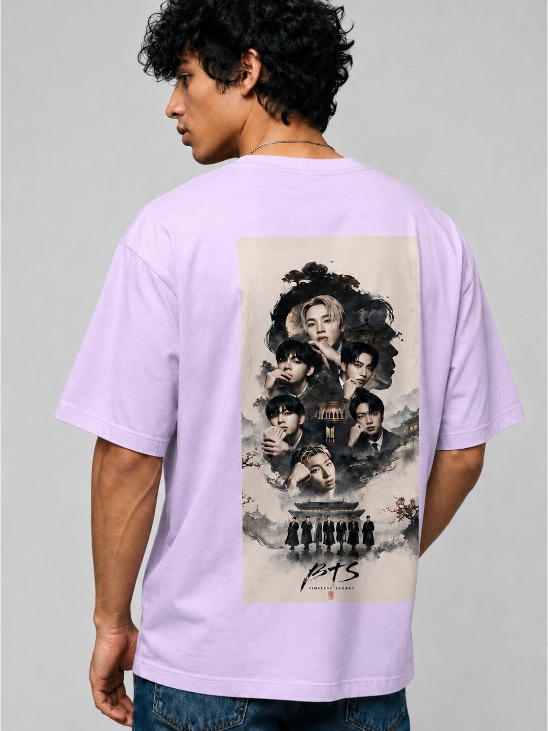 K-Culture Printed Round Neck Oversize Pre-customized Tshirt for Men