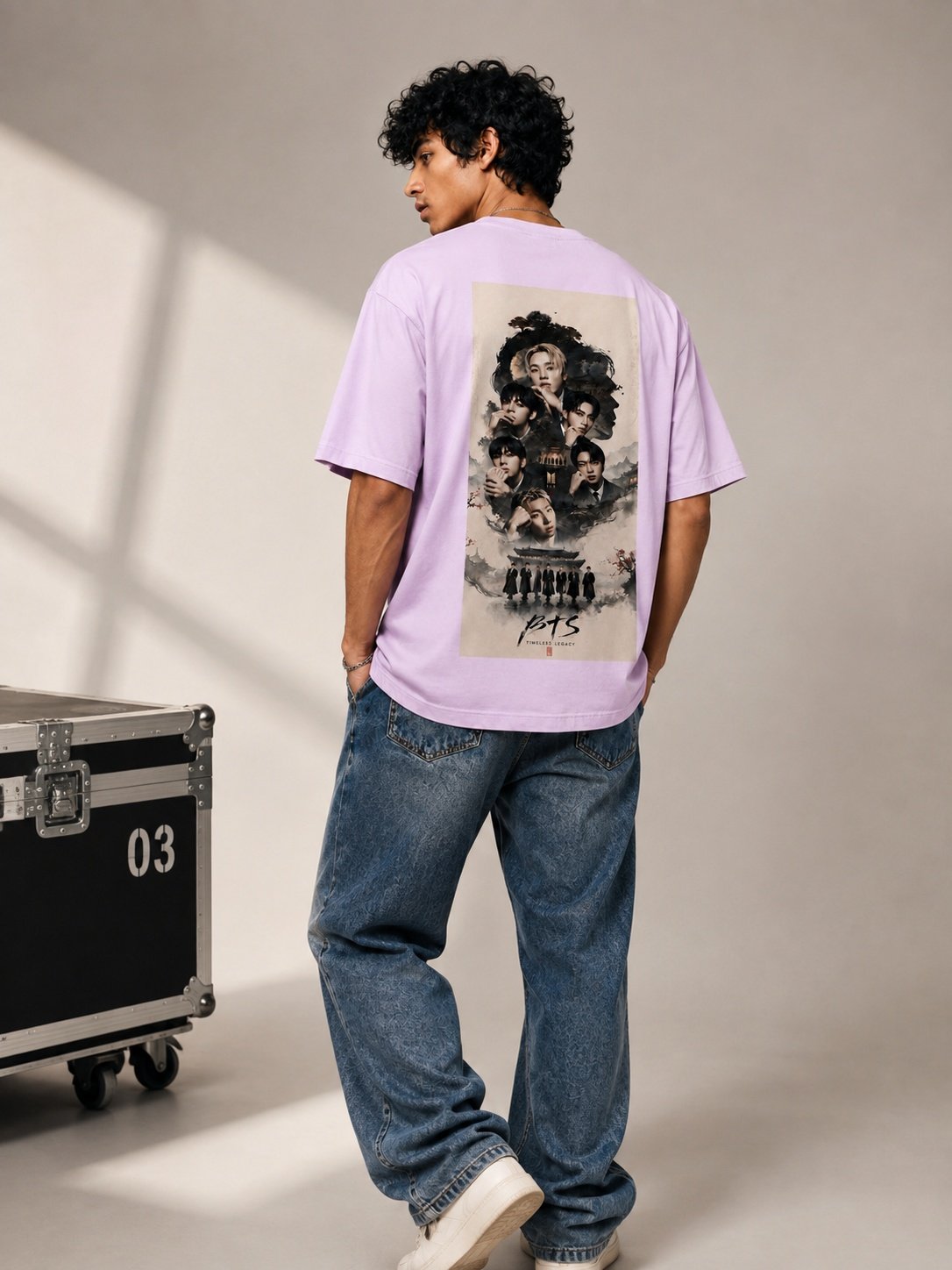 K-Culture Printed Round Neck Oversize Pre-customized Tshirt for Men