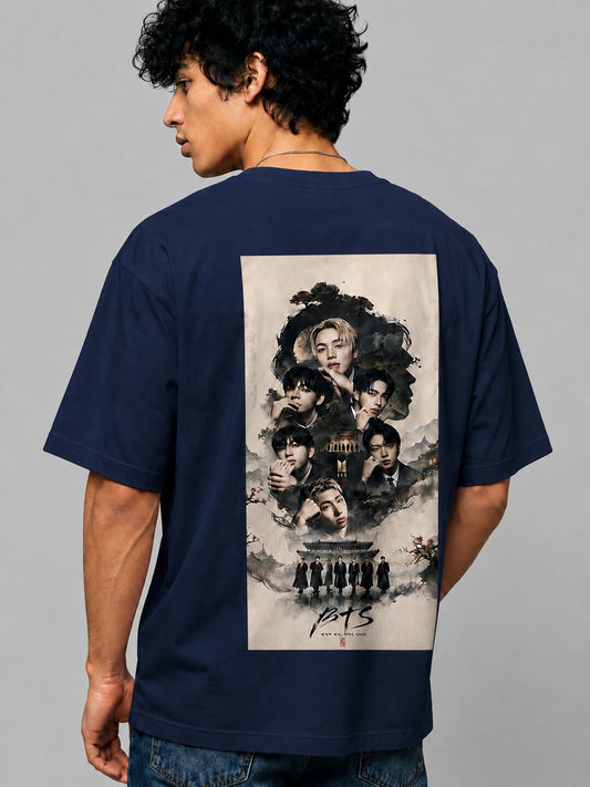 K-Culture Printed Round Neck Oversize Pre-customized Tshirt for Men