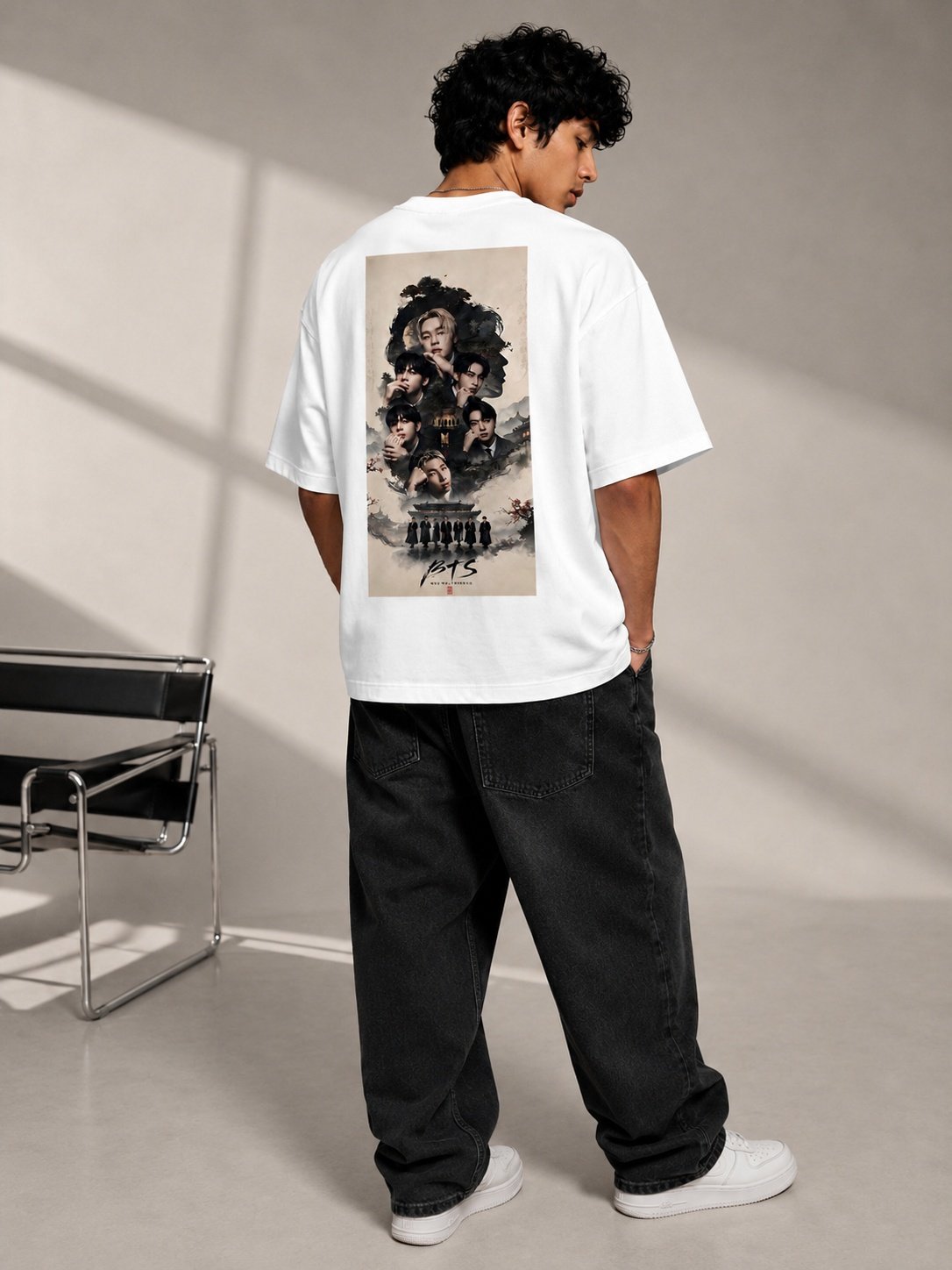 K-Culture Printed Round Neck Oversize Pre-customized Tshirt for Men