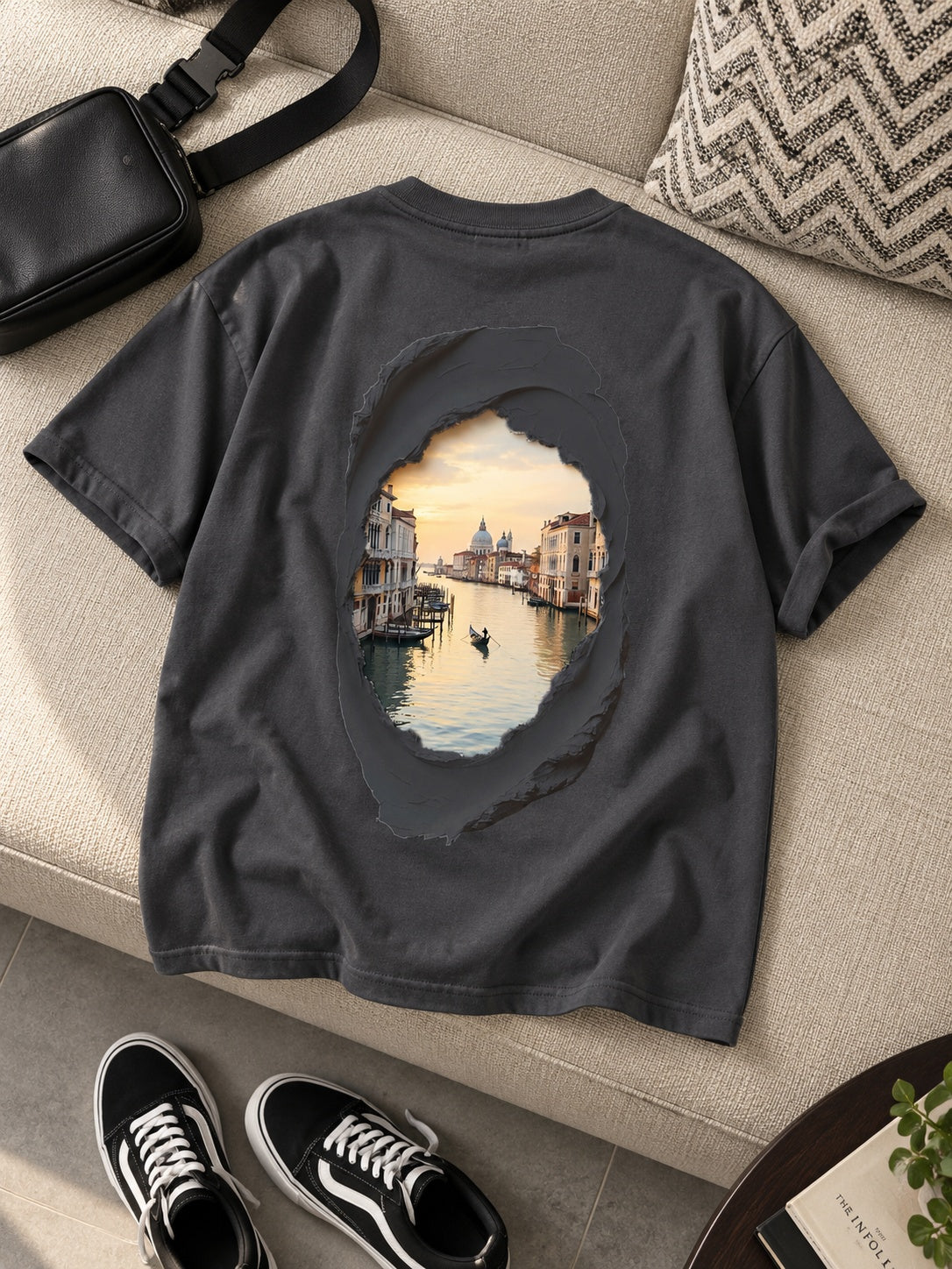 CutPaste Printed Round Neck Oversize Pre-customized Tshirt for Men