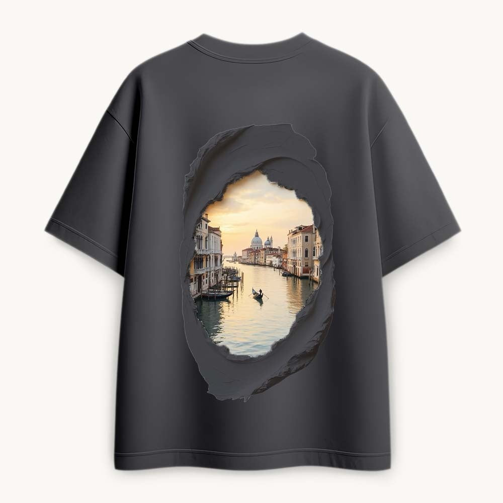 CutPaste Printed Round Neck Oversize Pre-customized Tshirt for Men