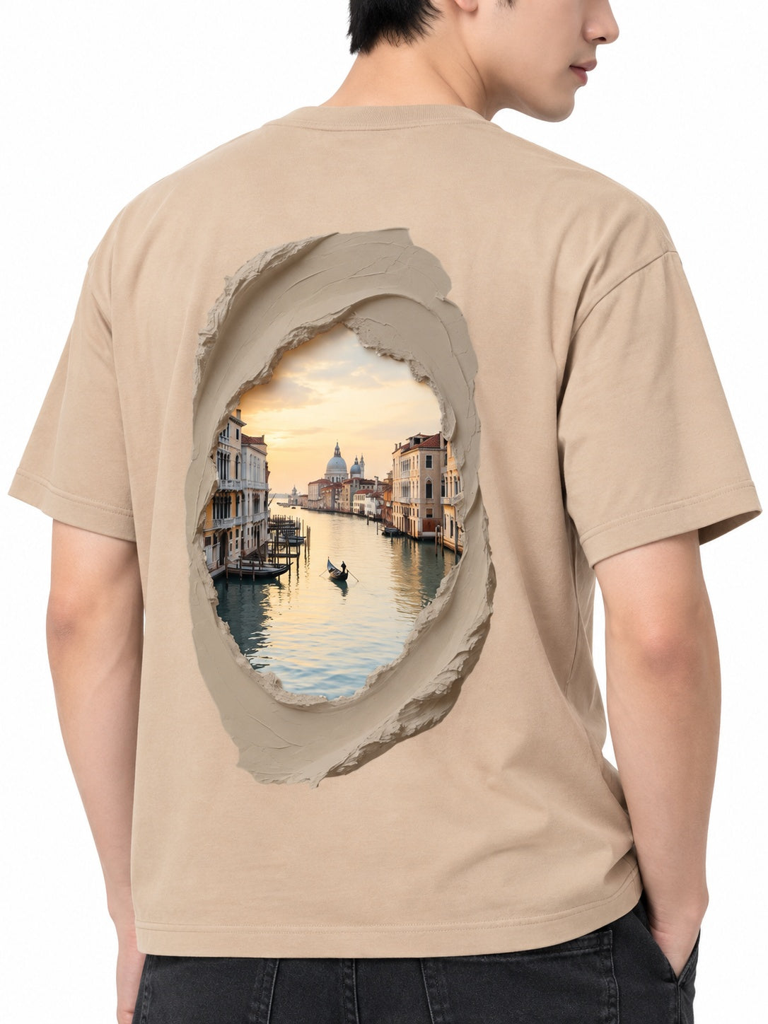 CutPaste Printed Round Neck Oversize Pre-customized Tshirt for Men