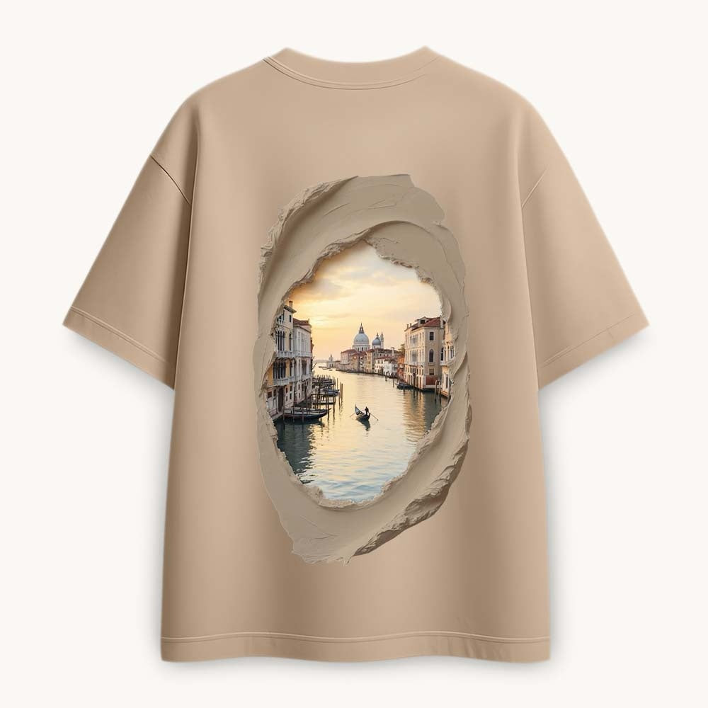 CutPaste Printed Round Neck Oversize Pre-customized Tshirt for Men