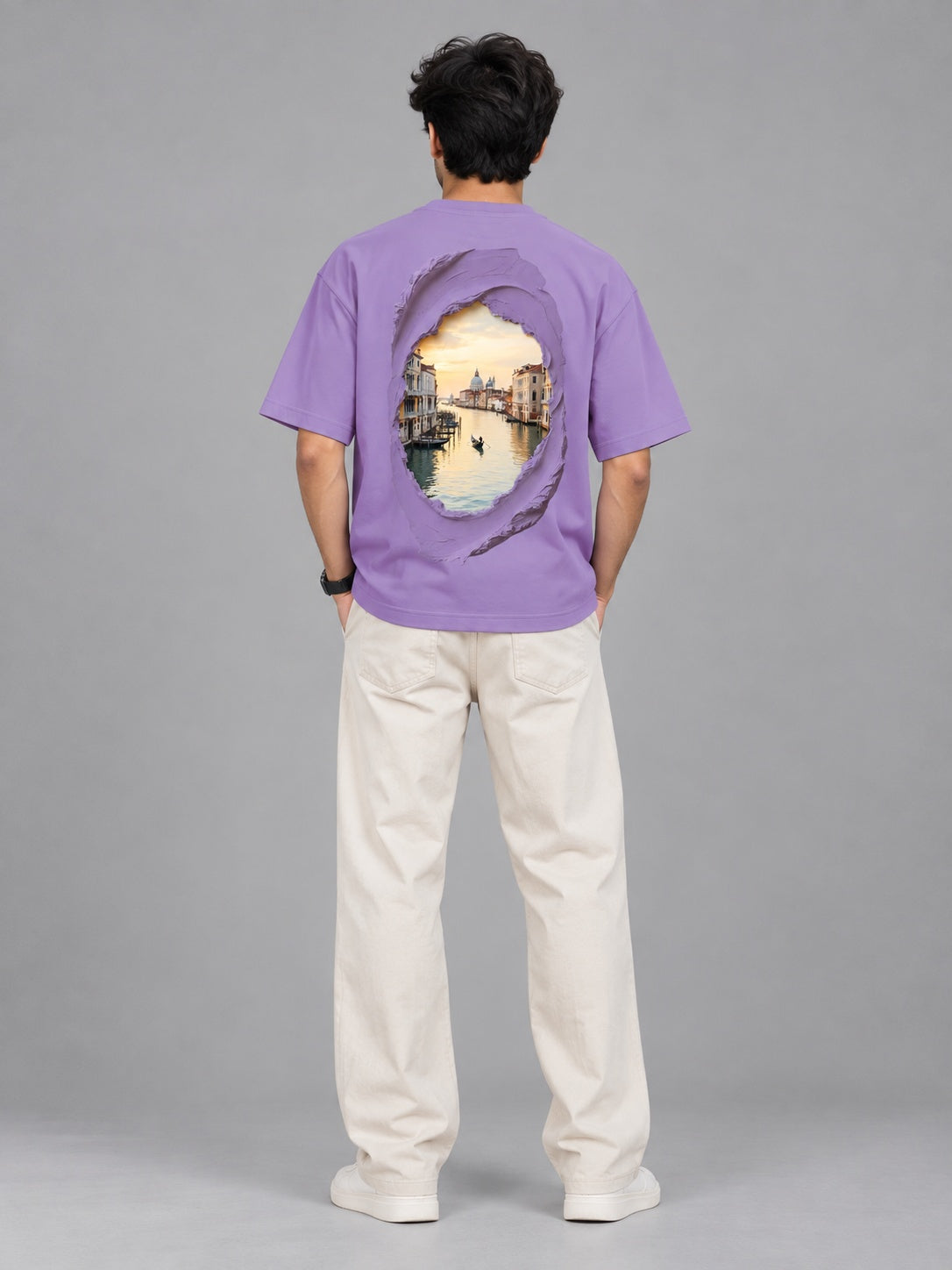 CutPaste Printed Round Neck Oversize Pre-customized Tshirt for Men