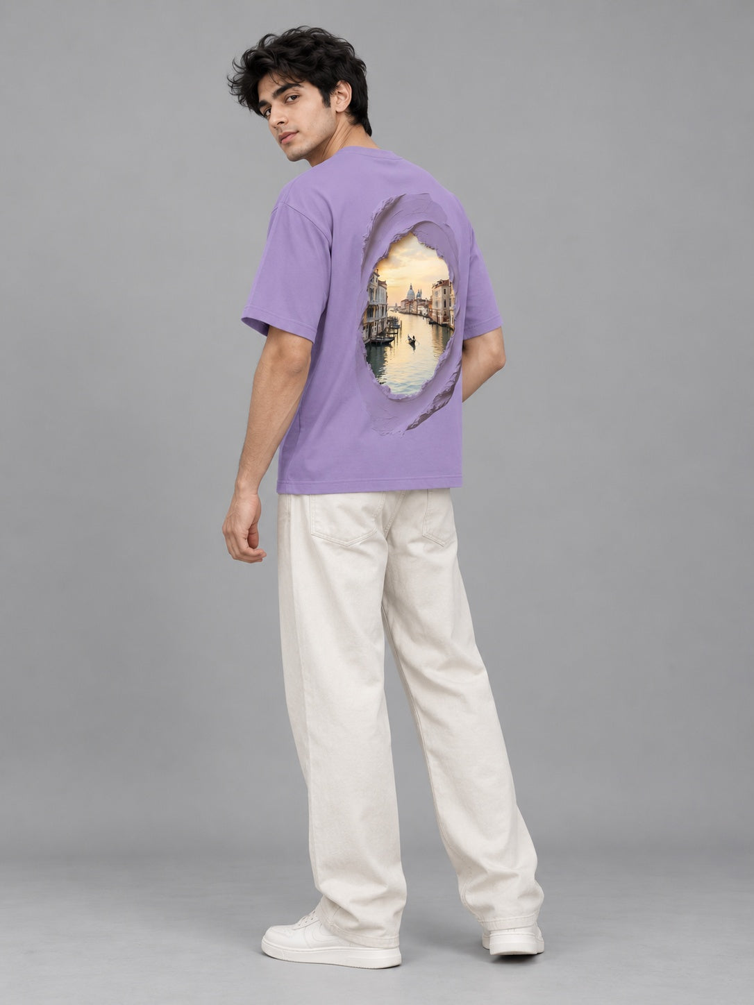 CutPaste Printed Round Neck Oversize Pre-customized Tshirt for Men