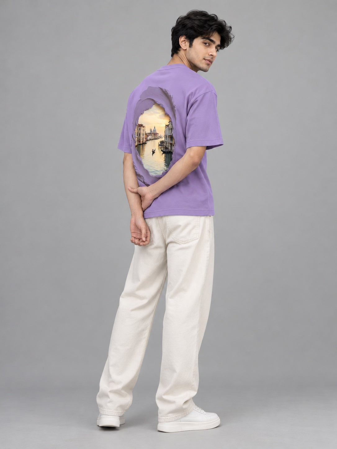 CutPaste Printed Round Neck Oversize Pre-customized Tshirt for Men