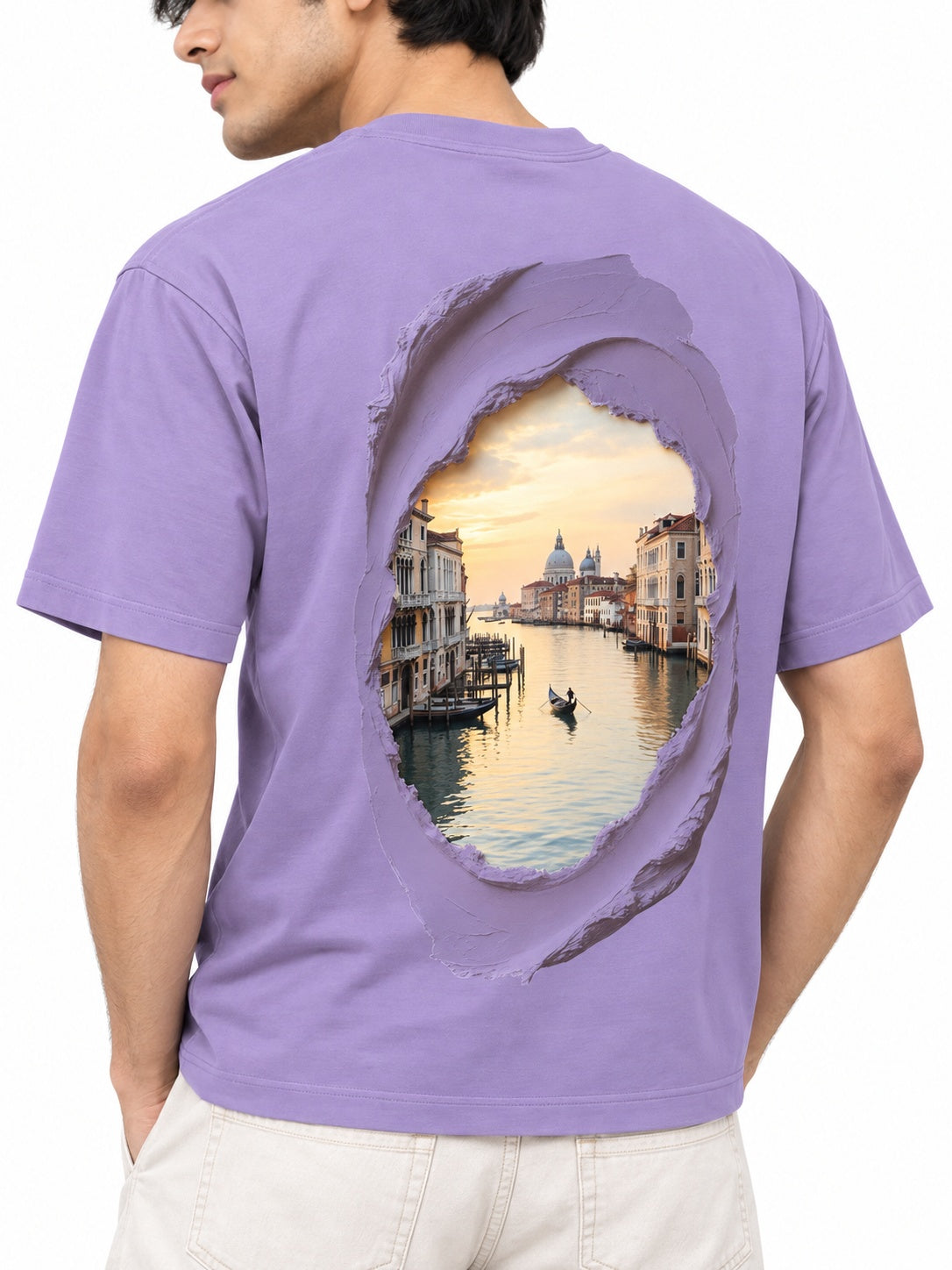 CutPaste Printed Round Neck Oversize Pre-customized Tshirt for Men