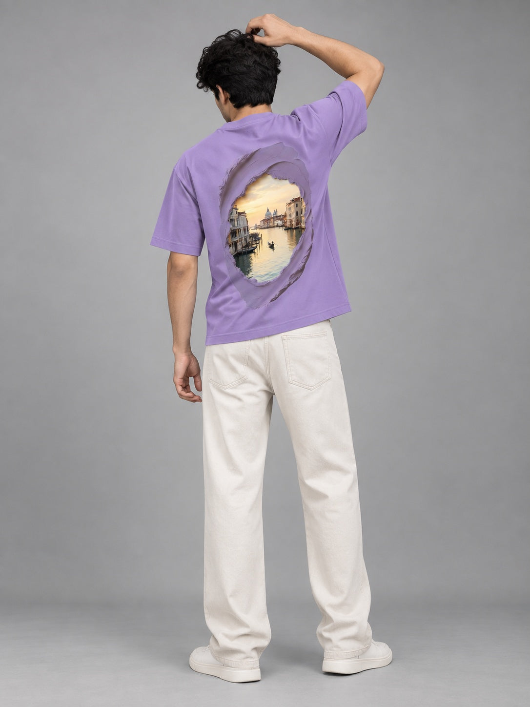 CutPaste Printed Round Neck Oversize Pre-customized Tshirt for Men