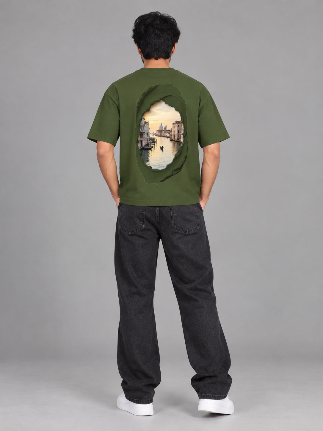 CutPaste Printed Round Neck Oversize Pre-customized Tshirt for Men