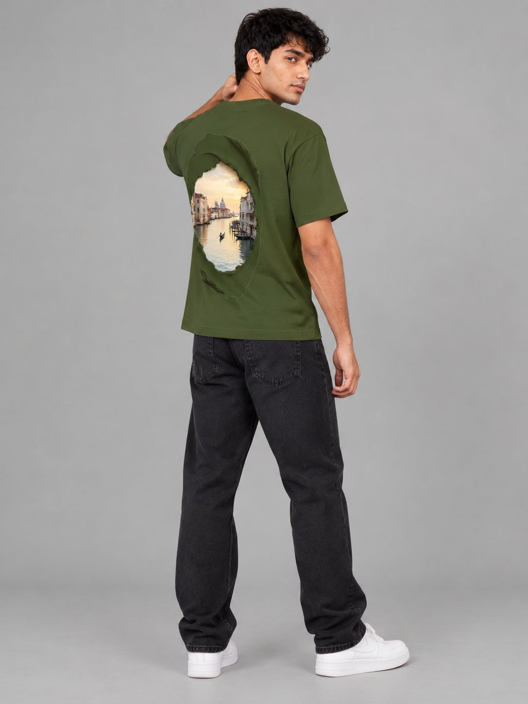 CutPaste Printed Round Neck Oversize Pre-customized Tshirt for Men