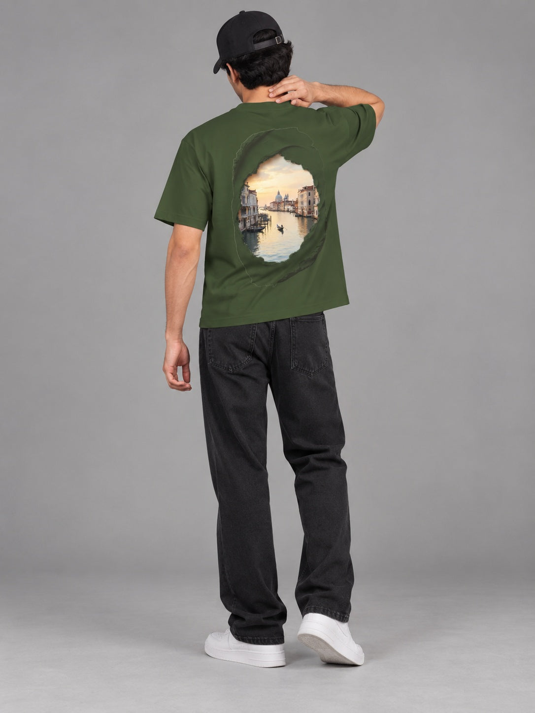 CutPaste Printed Round Neck Oversize Pre-customized Tshirt for Men