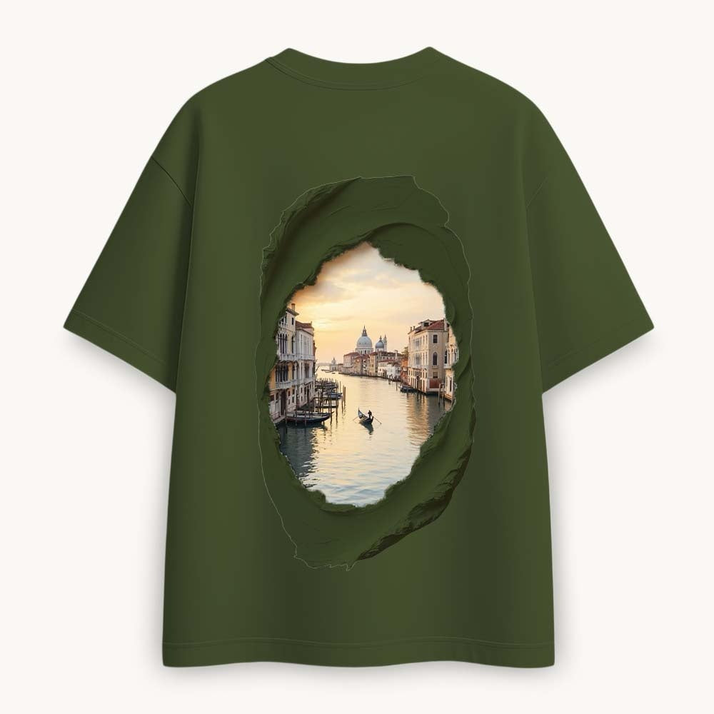 CutPaste Printed Round Neck Oversize Pre-customized Tshirt for Men