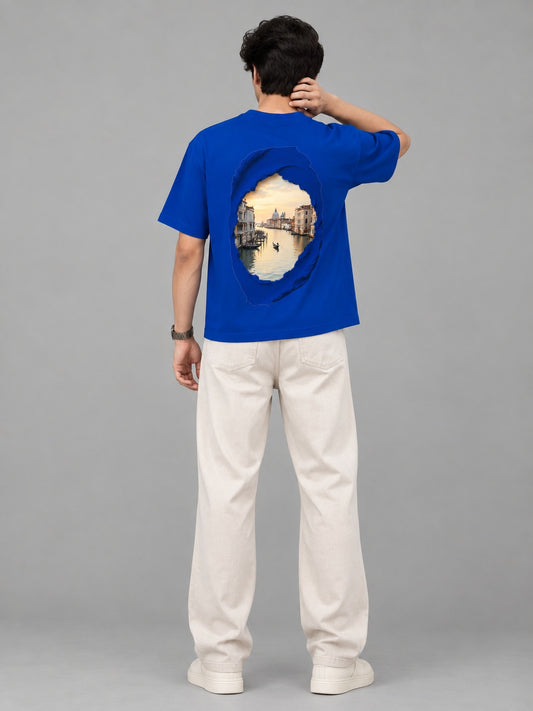 CutPaste Printed Round Neck Oversize Pre-customized Tshirt for Men
