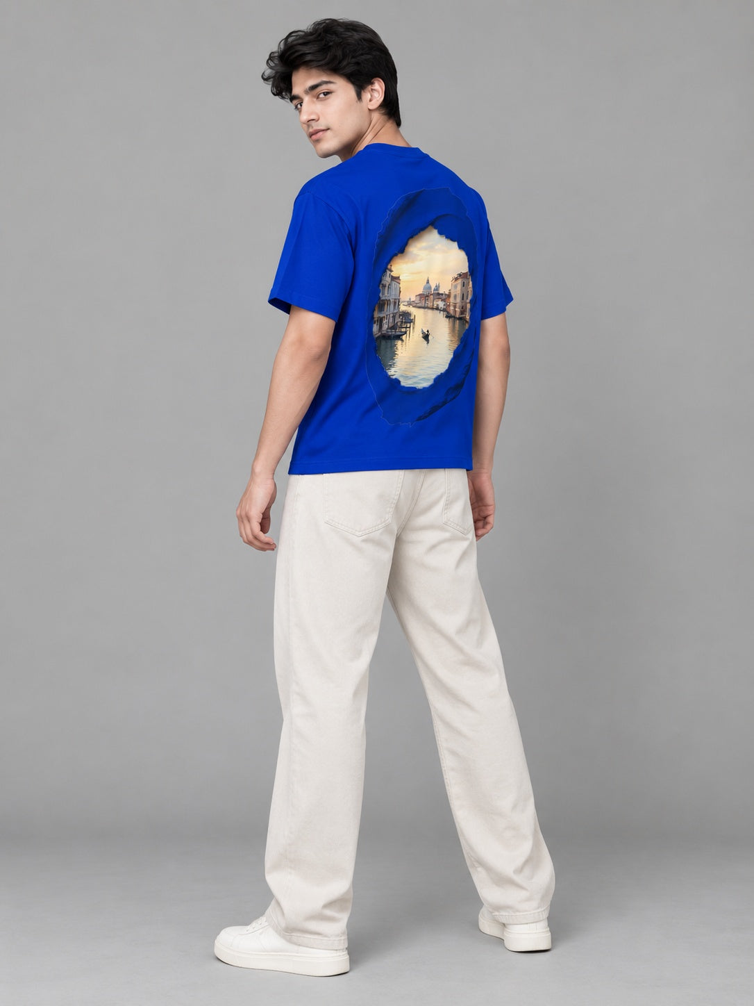 CutPaste Printed Round Neck Oversize Pre-customized Tshirt for Men