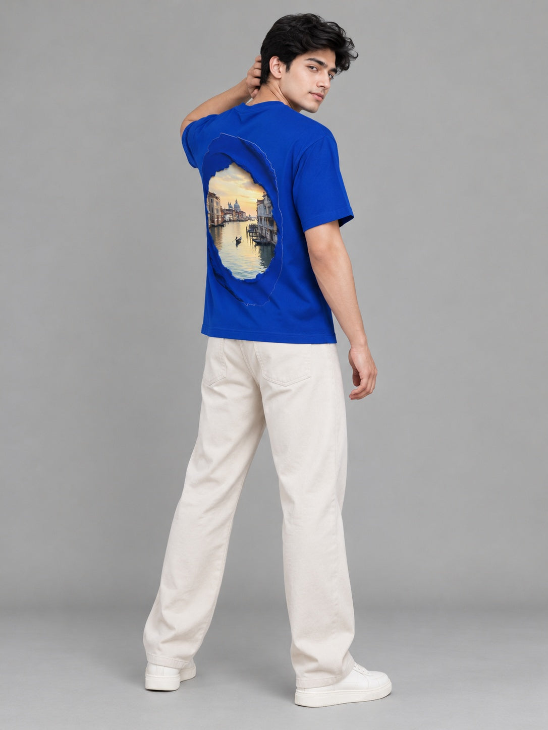 CutPaste Printed Round Neck Oversize Pre-customized Tshirt for Men