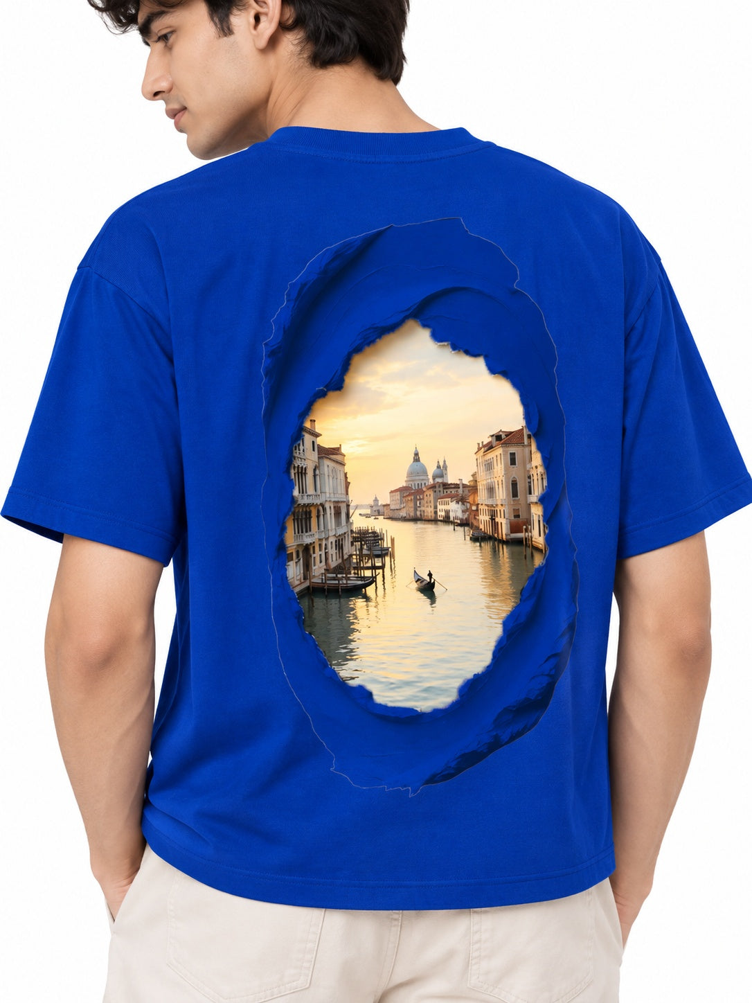 CutPaste Printed Round Neck Oversize Pre-customized Tshirt for Men