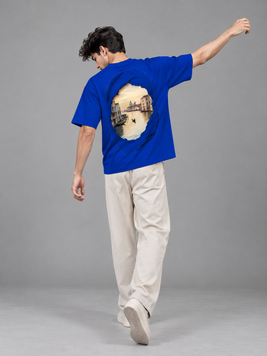 CutPaste Printed Round Neck Oversize Pre-customized Tshirt for Men
