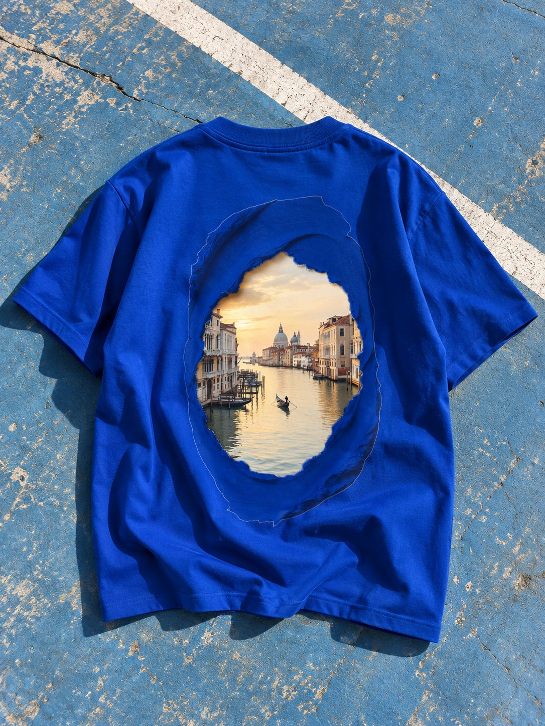 CutPaste Printed Round Neck Oversize Pre-customized Tshirt for Men