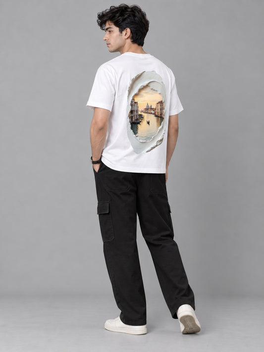 CutPaste Printed Round Neck Oversize Pre-customized Tshirt for Men