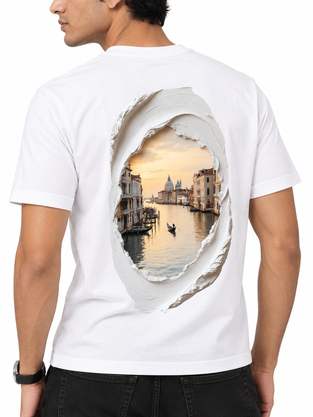 CutPaste Printed Round Neck Oversize Pre-customized Tshirt for Men