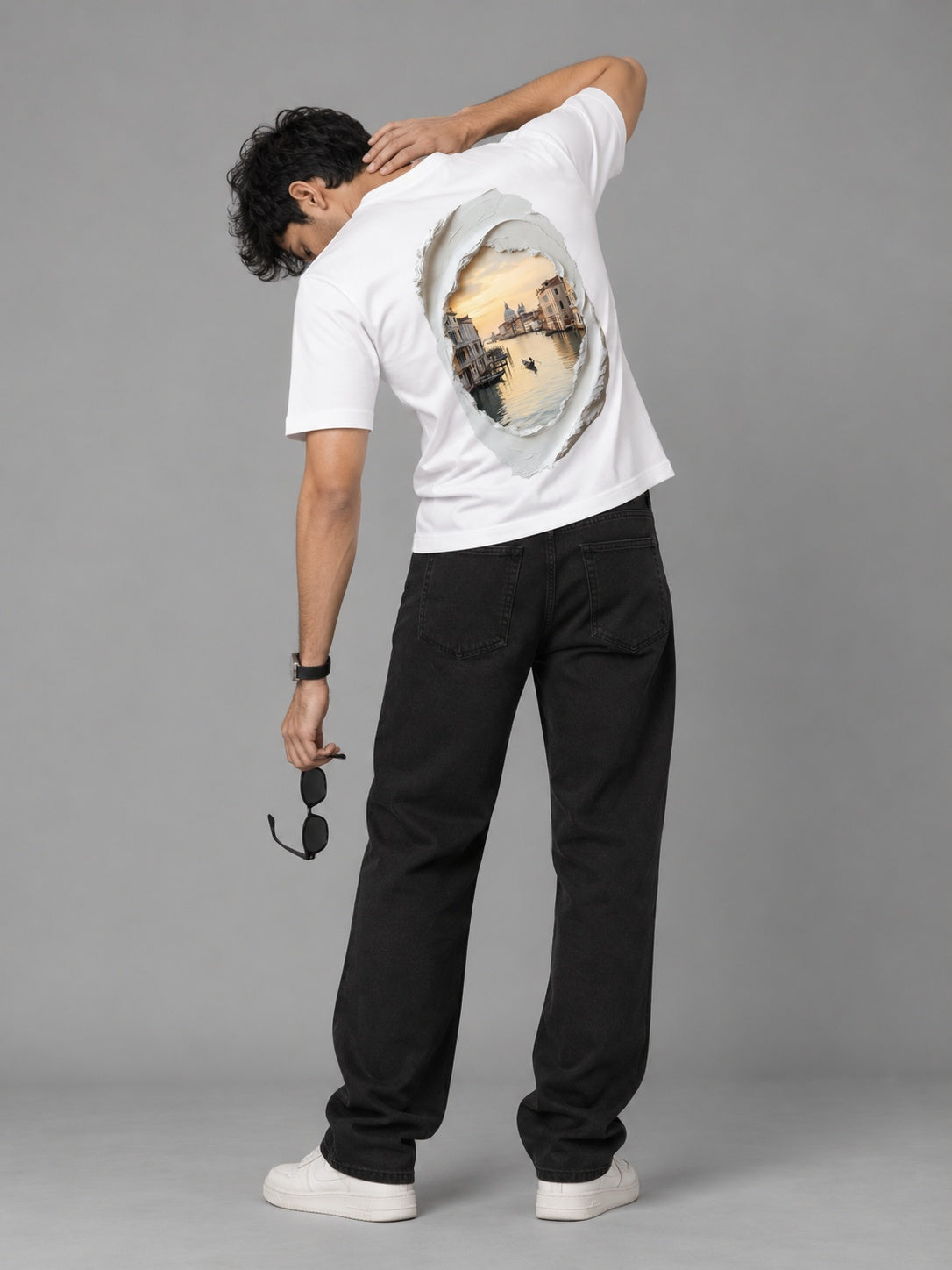 CutPaste Printed Round Neck Oversize Pre-customized Tshirt for Men