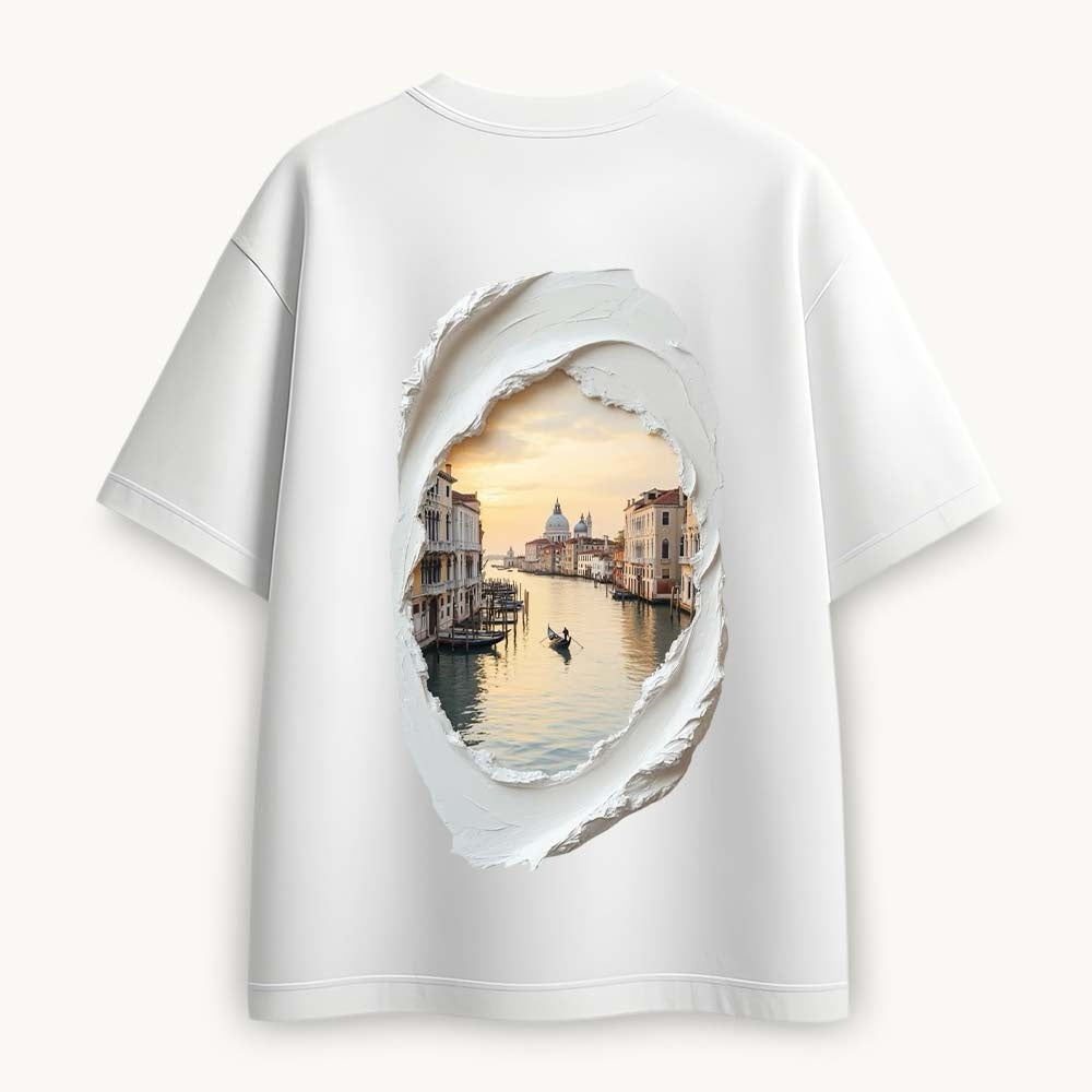 CutPaste Printed Round Neck Oversize Pre-customized Tshirt for Men