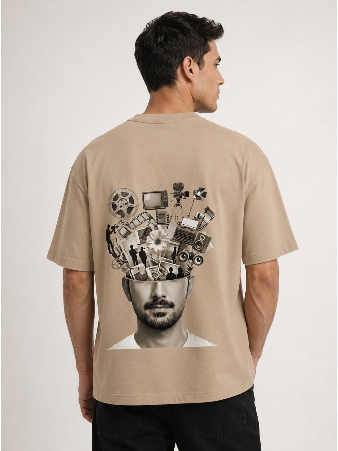 Influencer brain Printed Round Neck Oversize Pre-customized Tshirt for Men