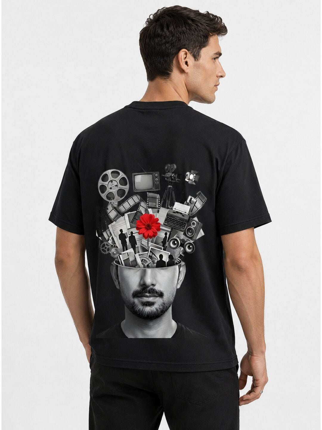 Influencer brain Printed Round Neck Oversize Pre-customized Tshirt for Men