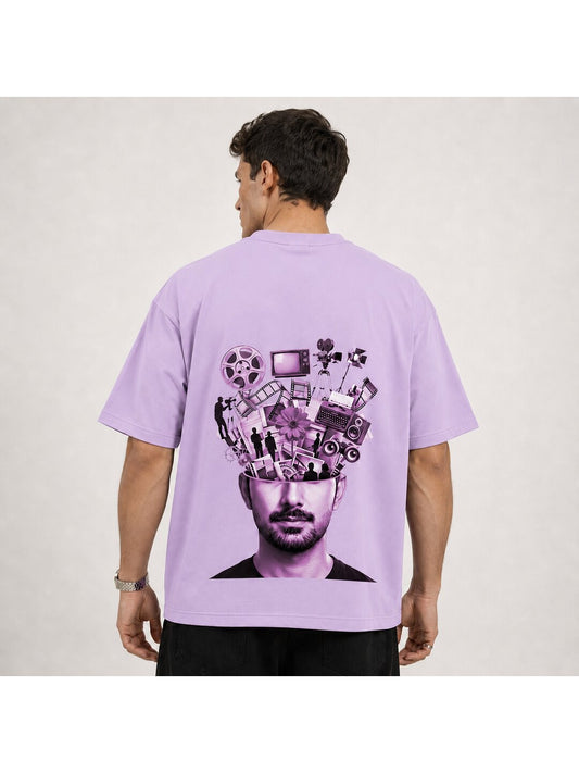 Mixmedia 07 Printed Round Neck Oversized Pre customized Tshirt for Men