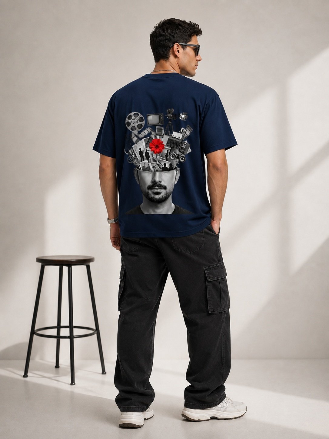 Influencer brain Printed Round Neck Oversize Pre-customized Tshirt for Men
