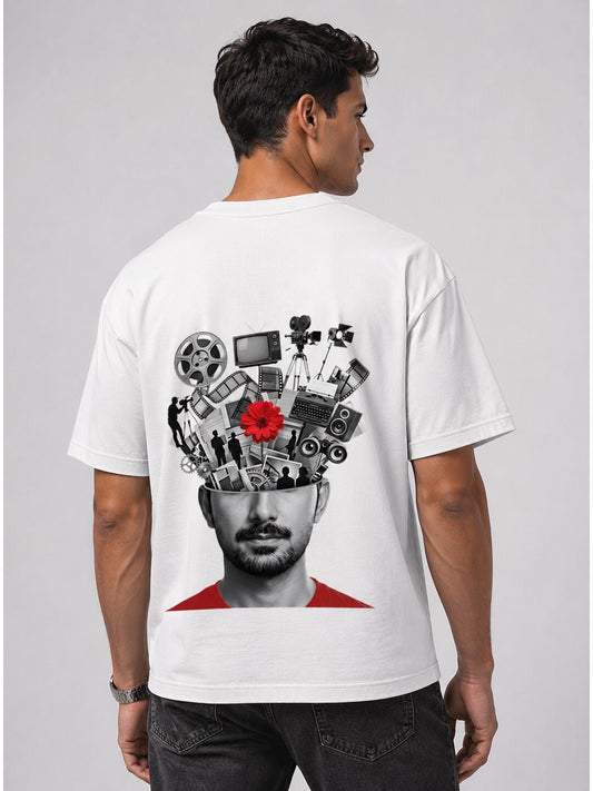 Influencer brain Printed Round Neck Oversize Pre-customized Tshirt for Men