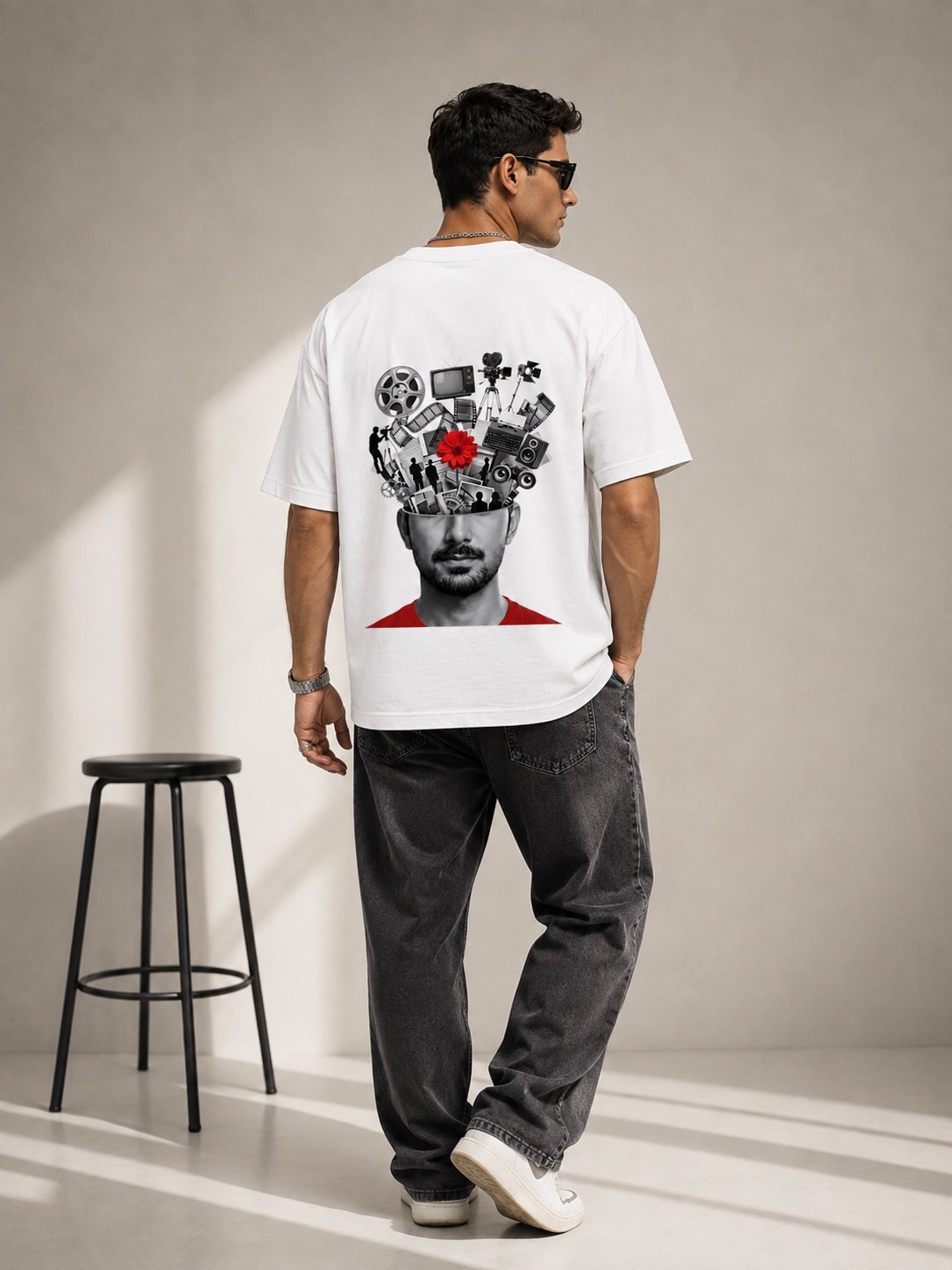 Influencer brain Printed Round Neck Oversize Pre-customized Tshirt for Men