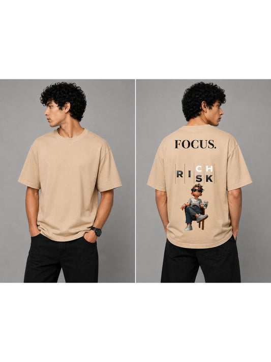 Focus Printed Round Neck Oversize Pre-customized Tshirt for Men