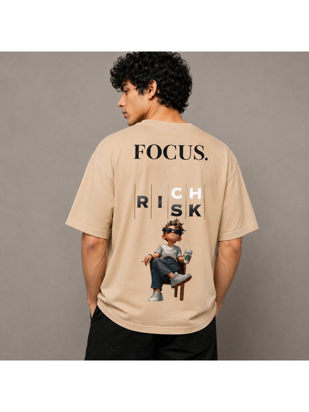 Mixmedia 09 Printed Round Neck Oversized Pre customized Tshirt for Men