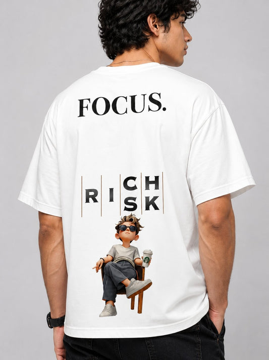 Focus Printed Round Neck Oversize Pre-customized Tshirt for Men