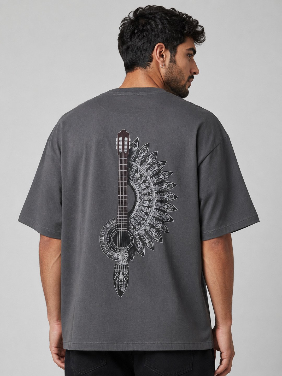 Mixed Frame Printed Round Neck Oversize Pre-customized Tshirt for Men