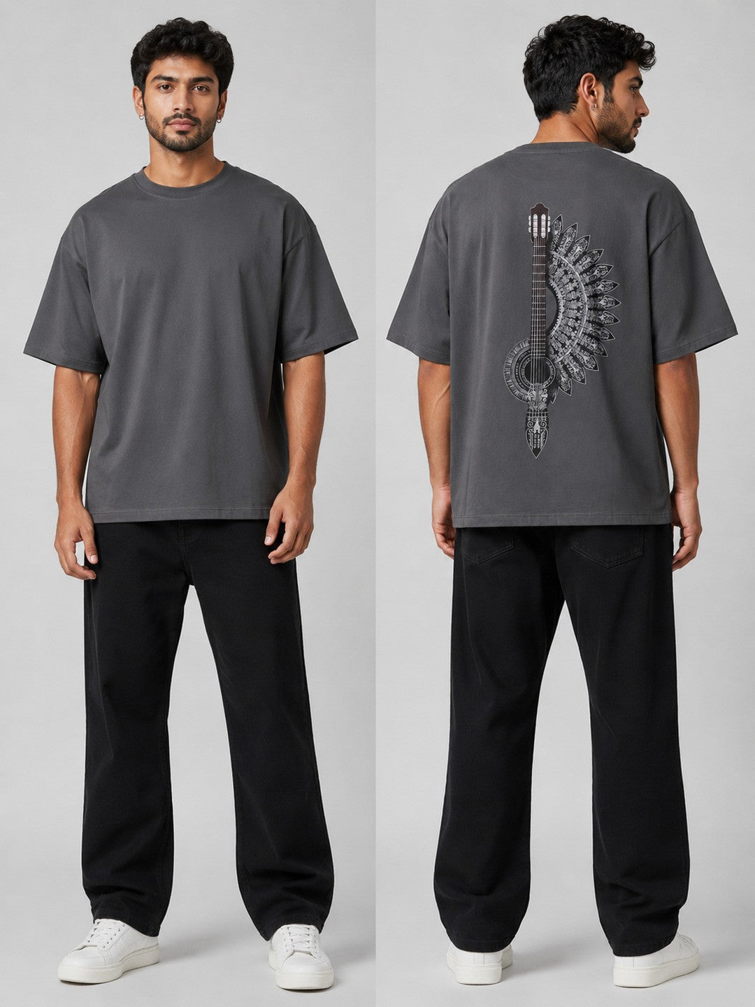 Mixed Frame Printed Round Neck Oversize Pre-customized Tshirt for Men