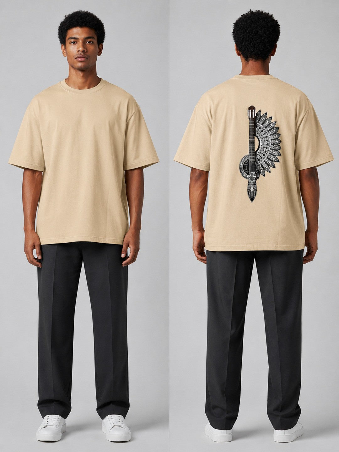 Mixed Frame Printed Round Neck Oversize Pre-customized Tshirt for Men
