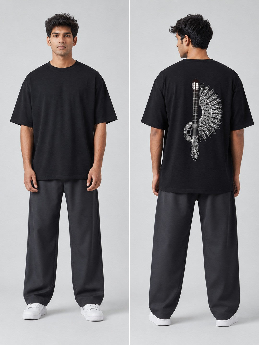 Mixed Frame Printed Round Neck Oversize Pre-customized Tshirt for Men