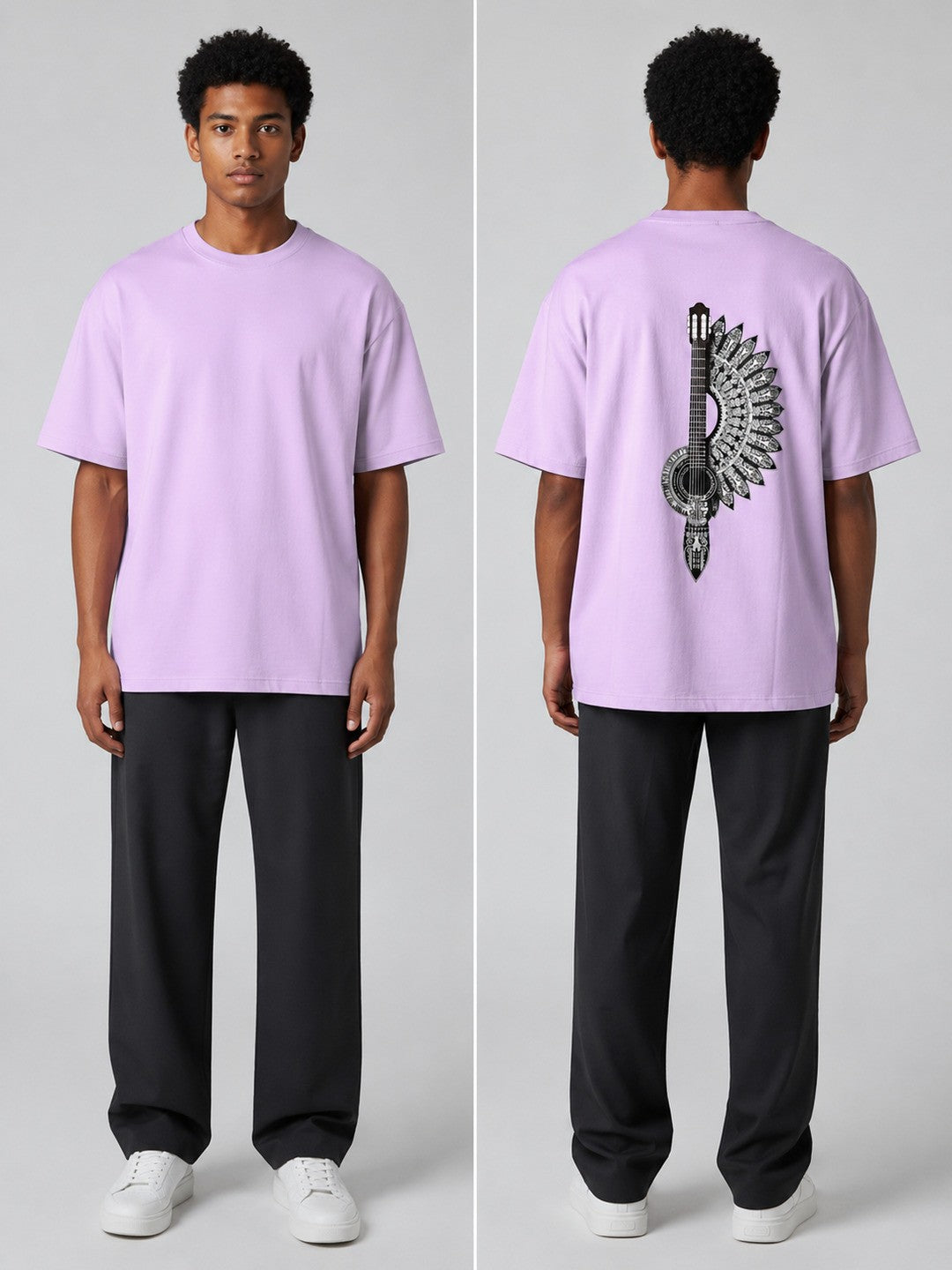 Mixed Frame Printed Round Neck Oversize Pre-customized Tshirt for Men